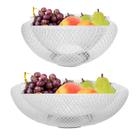 Kit 2 Fruteiras de Mesa Cesta de Frutas Branca Aramada Redonda Cozinha Decorativa