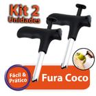 Kit 2 Furador Abridor Coco Verde Inox Manual Prático Profissional