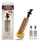 Kit 2 Galheteiro em Aço Inox Vidro com Dosador Vinagre 300ml