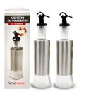 Kit 2 Galheteiro em Vidro Aço Inox com Dosador Azeite 300ml