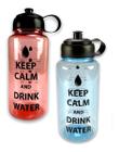 Kit 2 Garrafa De Água 1 Litro Horário 8 Às18 Keep Calm Drink Water Rosa E Azul