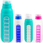 Kit 2 Garrafa De Plastico Pp Com Porta Comprimidos 730Ml