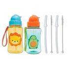 Kit 2 Garrafinhas Infantil 400 Ml Buba 2 Canudos Extra