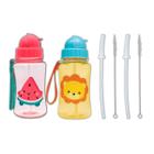 Kit 2 garrafinhas infantil 400 ml buba com 2 canudos extra reposição retrátil silicone