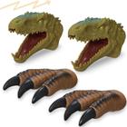 Kit 2 garras dinossauro + 2 fantoches tiranossauro rex vinil