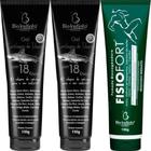 Kit 2 Gel Cartilagem De Tubarão 150G 1 Pomada Fisiofort 150G