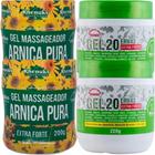 Kit 2 Gel Massageador Arnica Pura 200g + 2 Gel 20 Ervas Extra Forte 220g