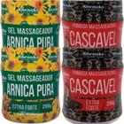 Kit 2 Gel Massageador Arnica Pura 200g + 2 Pomada Massageadora Cascavel 200g