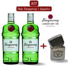 Kit 2 Gin Tanqueray London Dry 750ml com 1 Isqueiro Cromado Tipo Zippo Personalizado Jack Daniel's