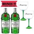 Kit 2 Gin Tanqueray London Dry 750ml com 2 taças ACRÍLICAS personalizadas