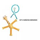 Kit 2 Girafas Pop It Tubo Led Brinquedo De Puxar Colorido MENINO