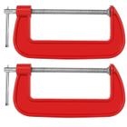 Kit 2 Grampos Sargento 6 Pol. Tipo C Ferro Reforçado Charbs