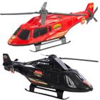 Kit 2 Helicopteros De Brinquedo Infantil Bombeiro Polícia Resgate Hélice Funciona