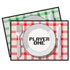 kit 2 jogos americanos player one e player two cozinha geek