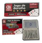 Baralho 2 Jogos de 54 Cartas Tradicional, Poker, Canastra, Buraco, Jogo de  Cartas 100% Plástico Estojo de Metal