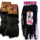 Kit 2 Jumbo E Cabelo Cacheado Orgânico Gypsy Braids + Aneis