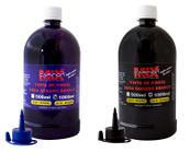 Kit 2 L de tinta para pincel de quadro branco azul e preto - Carinon Mix