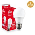 Kit 2 Lâmpada Classic LED 12W 6.500K Branco Frio Bivolt E27 Kian