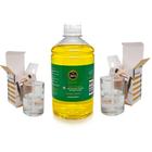 Kit 2 Lamparina Cilíndrica Lisa + 500 ml Fluido Citronela - Velas Bistrot