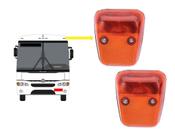 KIT 2 Lanterna Dianteira Teto Vigia Âmbar Amarela com Soquete - Ônibus Caminhão Van