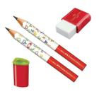 Kit 2 lapis jumbo 1 borracha e 1 apontador- faber castell