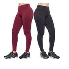 Kit 2 leggings feminina adulto lisa basica suplex fitness uniforme academia ginástica trabalho - Impherial Shop