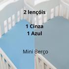 Kit 2 Lençóis De Mini Berço Malha 100% Algodão com Elástico Anti Alérgico - Harumi Enxovais