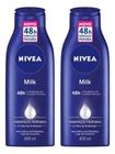 Kit 2 Loção Nivea Body Milk Hidratante Pele Seca 400 Ml