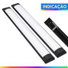 Kit 2 Luminária Led Linear K8 30cm 10w Preta Tubular Sobrepor Slim Bivolt