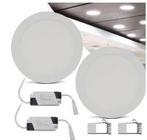 Kit 2 Luminaria Painel Plafon Led Embutir Redonda 18w 22x22