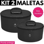 Kit 2 Maletas Nécessaires Frasqueiras Maquiagem Fashion Premium De Luxo Casual Viagem