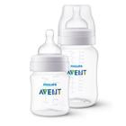 Kit 2 Mamadeiras Anti-cólica Transparente - Philips Avent 125 ml e 260 ml - Phillips Avent