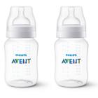 Kit 2 Mamadeiras Anticólica Philips Avent Clássic Transparente 260ml