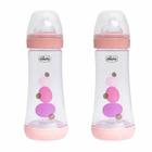 Kit 2 Mamadeiras Chicco Perfect5 Anticólica Rosa 300ml 4m+