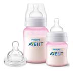 Kit 2 Mamadeiras Classic Anticólica 125/260ml Avent Rosa