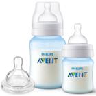 Kit 2 Mamadeiras Classica Azul 125ML e 260ML + 1 Bico 6M+ Philips AVENT SCY119/15