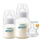 Kit 2 Mamadeiras Clássicas Philips Avent 125ml + 260ml + Bico N4