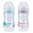 Kit 2 Mamadeiras Nuk Essence 270ml +6m Lilás e Azul Nuk