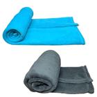 Kit 2 Mantas Pet Cor ul E Cinza
