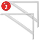 Kit 2 Mão Francesa 25cm Branco Beltools