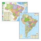 Kit 2 Mapas Brasil + America Do Sul 120 X 90 Atualizado