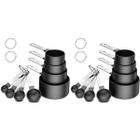 Kit 2 Medidor Culinário Inox Colher Xícara Preto 8 Pçs - Nilos