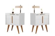 Kit 2 Mesas de Cabeceira 1188 Com Porta e Gaveta Pés Palito - Várias Cores - JM Casa dos Moveis