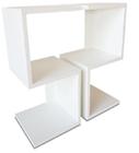 Kit 2 Mesas De Cabeceira Em S Branco Mdf 60X25X25