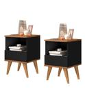 Kit 2 Mesas de Cabeceira Retrô Pix Mesinhas com Gaveta Moderno Criado Quarto Casal Solteiro ENVIA SOMENTE 02 KIT