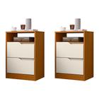 Kit 2 Mesas de Cabeceira Sole 2 Gavetas Flex - Móveis Albatroz