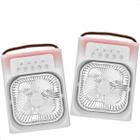 Kit 2 Mini Ar Condicionado Ventiladores Climatizados Branco Portáteis Agua E Gelo Com Led Portátil - Eletromassa