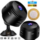 Kit 2 Mini Câmera Wifi Sem Fio Pequena Discreta Gravador Voz Bateria Segurança Vigilância Remoto A9 Full HD 1080p Sensor Movimento