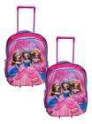 Kit 2 Mochila De Carrinho Costas Escolar Desenho boneca princesa para menina e menino Alto Relevo 3d