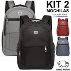 Kit 2 Mochilas Bolsa Mala Casual Viagem Trabalho Coreana Faculdade Escolar Resistente Unissex